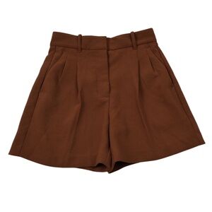 Wilfred Aritzia Brown Tailored Shorts Size 2 High Rise Pleated Chic